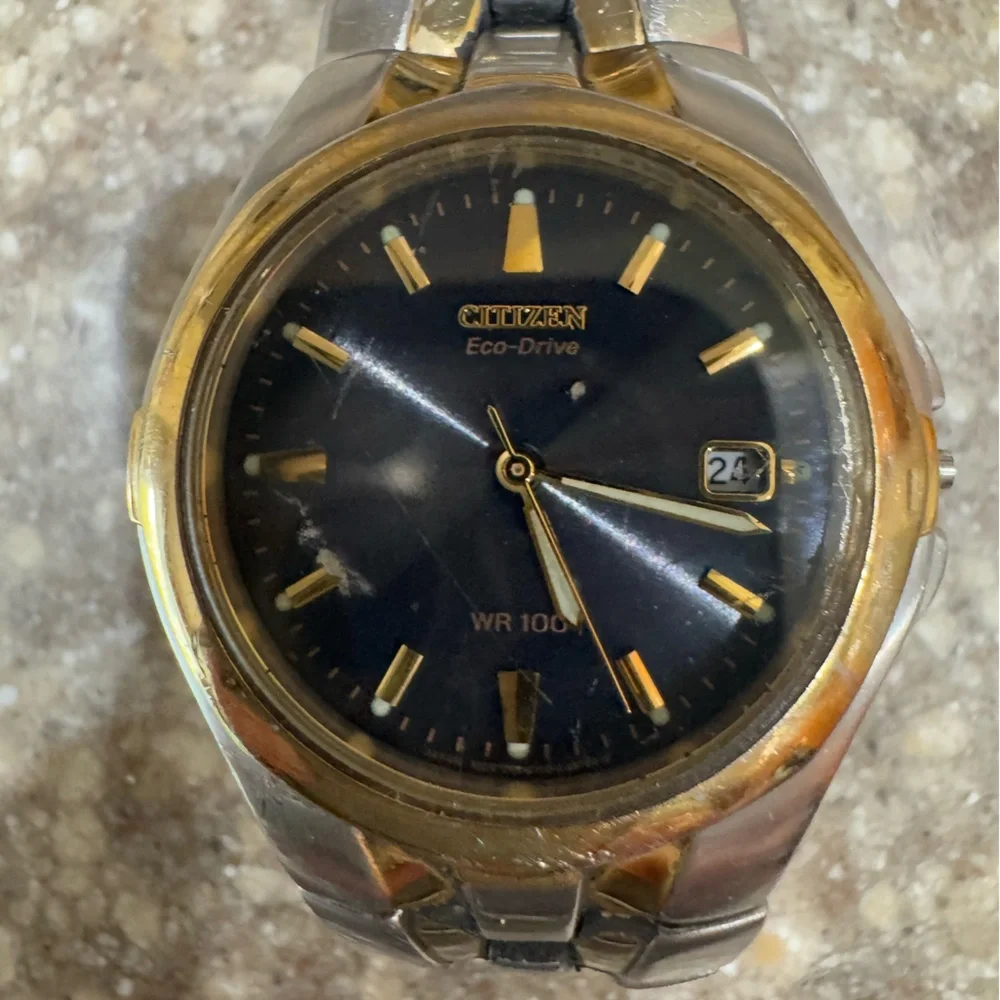 Vintage Citizens Eco Drive E110-K15699 CK silver watch